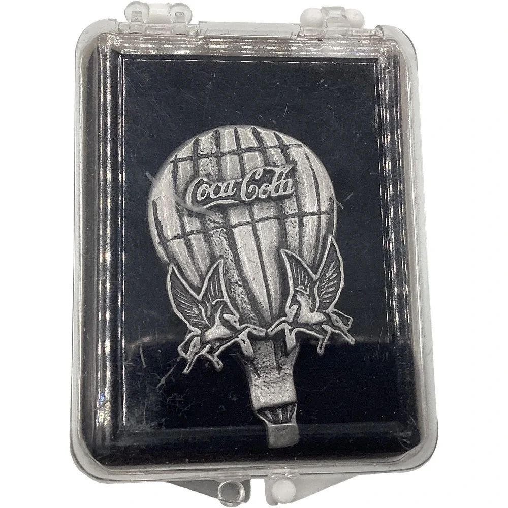 Coca-Cola Vintage Pewter Kentucky Derby Festival Great Balloon Race Pin in Case
